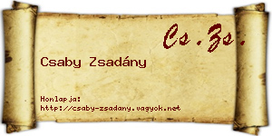 Csaby Zsadány névjegykártya